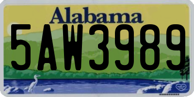 AL license plate 5AW3989