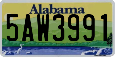 AL license plate 5AW3991