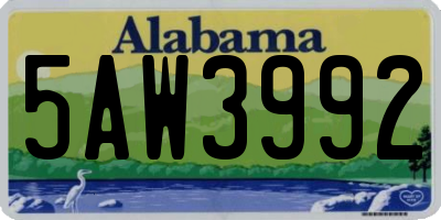 AL license plate 5AW3992