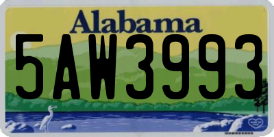 AL license plate 5AW3993