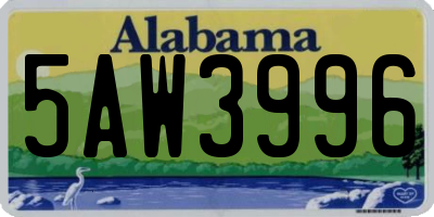 AL license plate 5AW3996