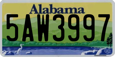 AL license plate 5AW3997