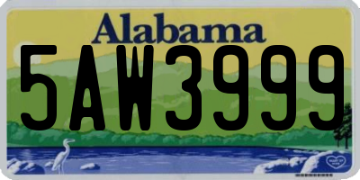 AL license plate 5AW3999