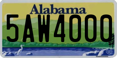 AL license plate 5AW4000