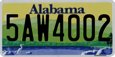 AL license plate 5AW4002