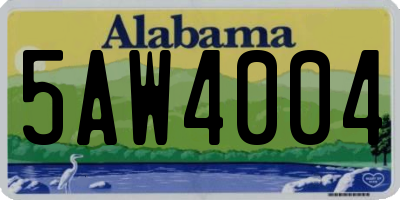 AL license plate 5AW4004