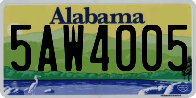 AL license plate 5AW4005