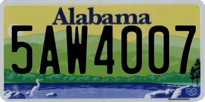 AL license plate 5AW4007