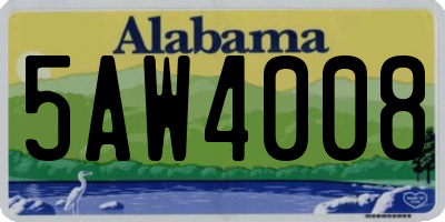 AL license plate 5AW4008