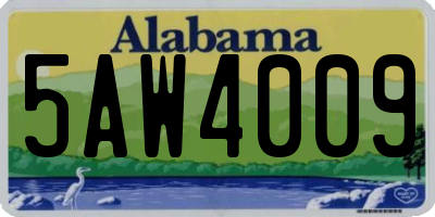 AL license plate 5AW4009