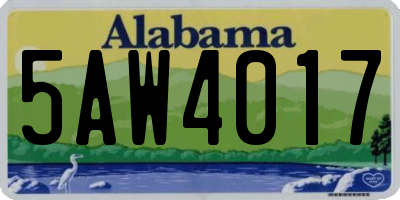 AL license plate 5AW4017