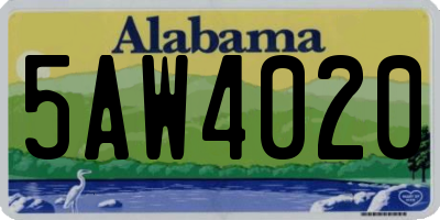 AL license plate 5AW4020