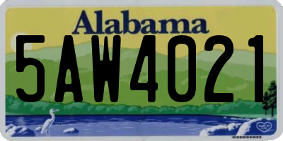 AL license plate 5AW4021