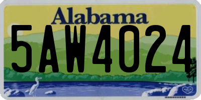 AL license plate 5AW4024