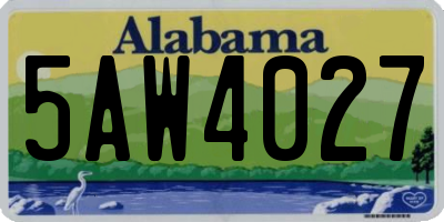 AL license plate 5AW4027