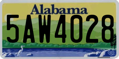 AL license plate 5AW4028