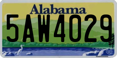AL license plate 5AW4029