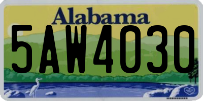 AL license plate 5AW4030