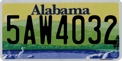 AL license plate 5AW4032