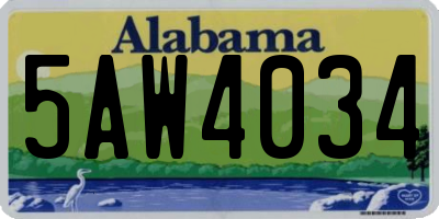 AL license plate 5AW4034