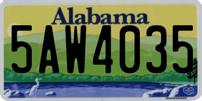 AL license plate 5AW4035