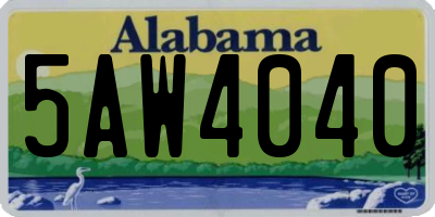 AL license plate 5AW4040