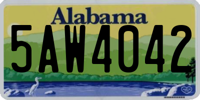 AL license plate 5AW4042