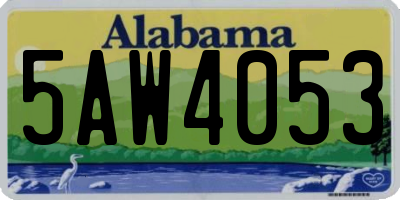 AL license plate 5AW4053