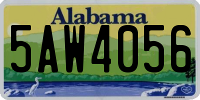 AL license plate 5AW4056
