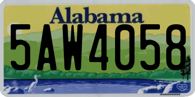 AL license plate 5AW4058