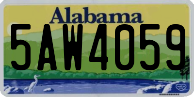 AL license plate 5AW4059