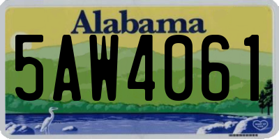 AL license plate 5AW4061
