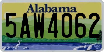 AL license plate 5AW4062