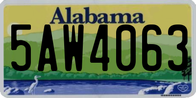 AL license plate 5AW4063