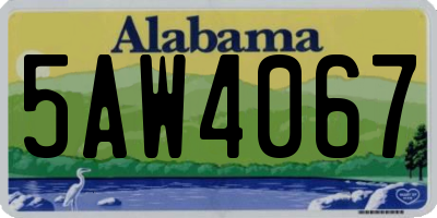 AL license plate 5AW4067
