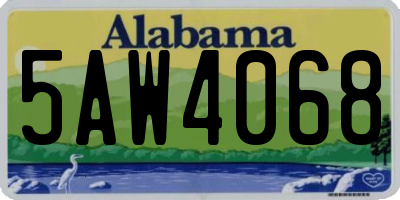 AL license plate 5AW4068