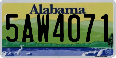 AL license plate 5AW4071