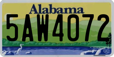 AL license plate 5AW4072