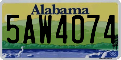 AL license plate 5AW4074