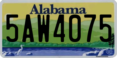 AL license plate 5AW4075