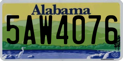 AL license plate 5AW4076