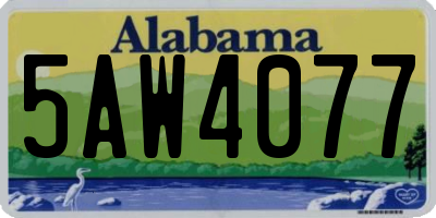AL license plate 5AW4077