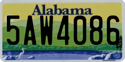 AL license plate 5AW4086