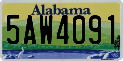 AL license plate 5AW4091