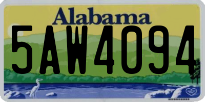 AL license plate 5AW4094