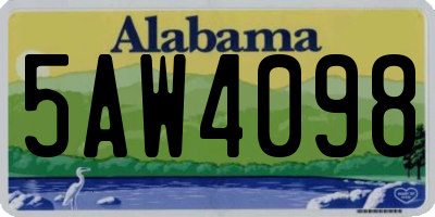 AL license plate 5AW4098