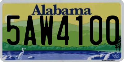 AL license plate 5AW4100