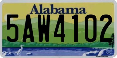 AL license plate 5AW4102