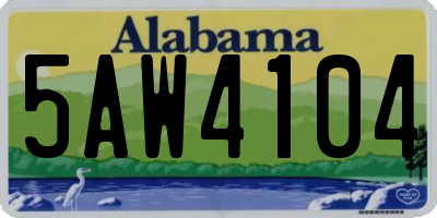AL license plate 5AW4104