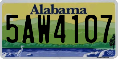 AL license plate 5AW4107